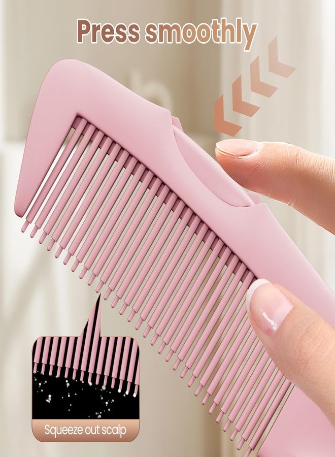 EHBELIF Dandruff Comb 2PC Upgraded Fine Tooth Scalp Detox Comb Lice for Women, Men & Kids Scalp Detoxing, Sweep & Massage Hair Brush Tool with Elegant Box for Hair Care (Pink) - Image 4